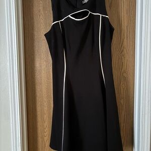 Danny & Nicole Black Dress with White Trim